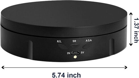 حامل عرض دوار، قرص دوار كهربائي 360 درجة لعرض منتجات التصوير الفوتوغرافي والمجوهرات والساعات والنماذج ثلاثية الأبعاد والكعك والمقتنيات، تحميل 22 رطل (أبيض 5.7 بوصة + 5 خلفية) in Kuwait