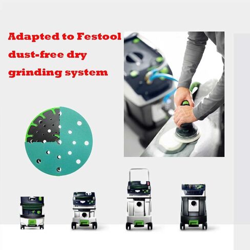 50 Pack-575162 Granat P80 Grit 6-Inch (150mm) Diameter Abrasive Sanding Discs,49 Hole Sandpaper for Random Orbital Sanders-Heavy-Duty Hook & Loop Film Discs-Compatible with Festool Sanders 575162 in Saudi Arabia