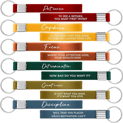 Sureio 24 Pcs Graduation Inspirational Motivational Key Chains Gift Silicone for Student Teacher Women Employee(Colorful, Discipline) in Saudi Arabia