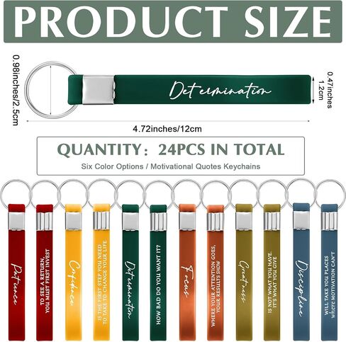 Sureio 24 Pcs Graduation Inspirational Motivational Key Chains Gift Silicone for Student Teacher Women Employee(Colorful, Discipline) in Saudi Arabia