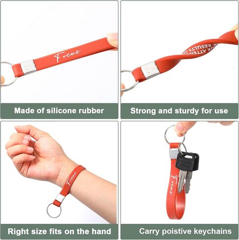 Sureio 24 Pcs Graduation Inspirational Motivational Key Chains Gift Silicone for Student Teacher Women Employee(Colorful, Discipline) in Saudi Arabia