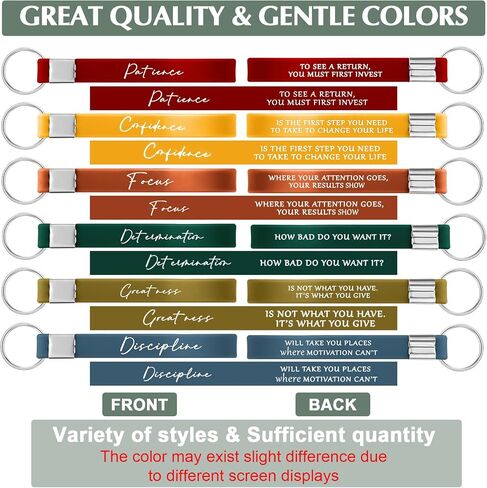 Sureio 24 Pcs Graduation Inspirational Motivational Key Chains Gift Silicone for Student Teacher Women Employee(Colorful, Discipline) in Saudi Arabia