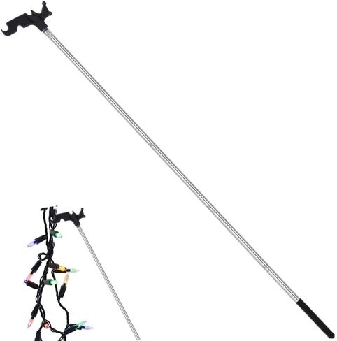 Plastic Utility Hook，with 74 inch adjustable extension Christmas light pole hook for hanging wind chimes, bird feeders, pot plants, clothes drying pole hooks and other useful hooks in Kuwait