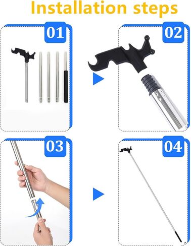 Plastic Utility Hook，with 74 inch adjustable extension Christmas light pole hook for hanging wind chimes, bird feeders, pot plants, clothes drying pole hooks and other useful hooks in Kuwait