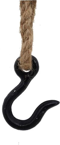Parisloft Industrial Decorative Iron Faux Pulley Tackle with Jute Rope and Hook 23 x 4 x 4.5 Inches (Black) in Saudi Arabia