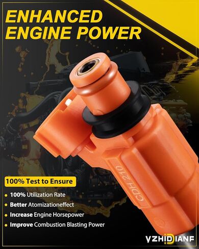 حاقن الوقود CDH210 لـ: -Chevy Tracker 1999-2003، لـ: -Chrysler Sebring 2001-2005، لـ: -Suzuki Vitara 1999-2003، لـ: -Mitsubishi Eclipse Galant Mirage، لـ: -Yamaha1.8L 2.0L 3.0L (4 قطعة ) in Kuwait