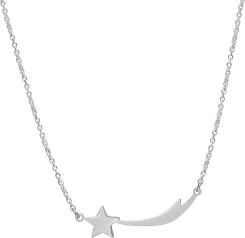 AeraVida Stylish Shooting Star Charm .925 Sterling Silver Chain Necklace in Kuwait