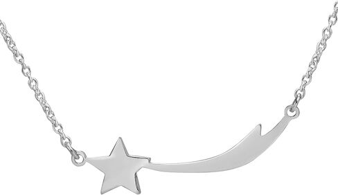 AeraVida Stylish Shooting Star Charm .925 Sterling Silver Chain Necklace in Kuwait