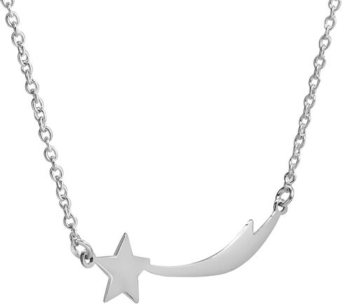 AeraVida Stylish Shooting Star Charm .925 Sterling Silver Chain Necklace in Kuwait