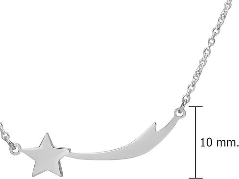 AeraVida Stylish Shooting Star Charm .925 Sterling Silver Chain Necklace in Kuwait