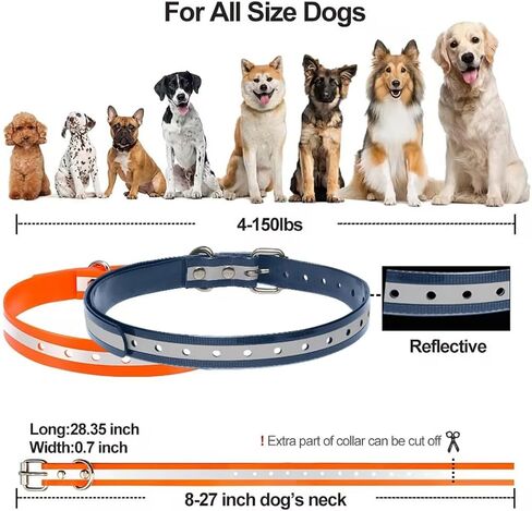 طوق بديل لطوق الصدمات، حزام بديل متوافق مع PaiPaitek، Petsafe، Petspy، Bousnic، Patpet، Delupet، إلخ معظم أجهزة الاستقبال، طوق الكلب لجميع السلالات، عاكس، مقاوم للماء (Pack2) in Kuwait