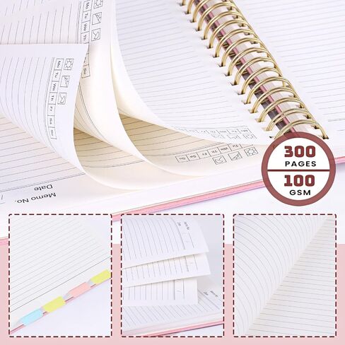 EOOUT Spiral Notebook 8.5"x 11" Hardcover Notebook, A4 300 Pages Large Pink Spiral Notebook for Women Men College Ruled Journal with 100GSM Thick Paper for Work School Note Taking(Pink) in Saudi Arabia