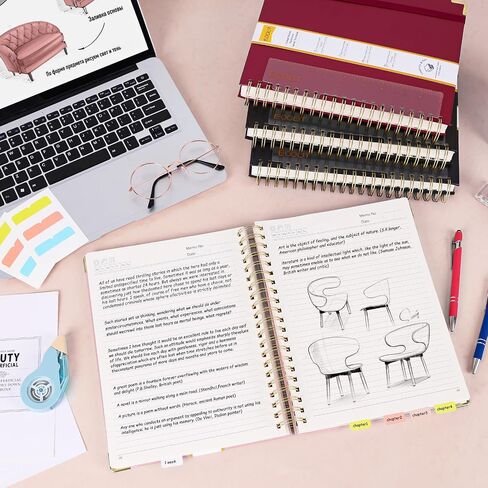 EOOUT Spiral Notebook 8.5"x 11" Hardcover Notebook, A4 300 Pages Large Pink Spiral Notebook for Women Men College Ruled Journal with 100GSM Thick Paper for Work School Note Taking(Pink) in Saudi Arabia