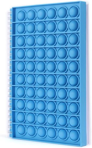 Gecter 8.27"x5.7" Pop Bubble Fidget Sensory Notebook with Scale 50 Sheets Lined Spiral Notebook Fingertip Sensory Toys Boys and Girls Stress Release for School Home College Office (Blue) in Saudi Arabia