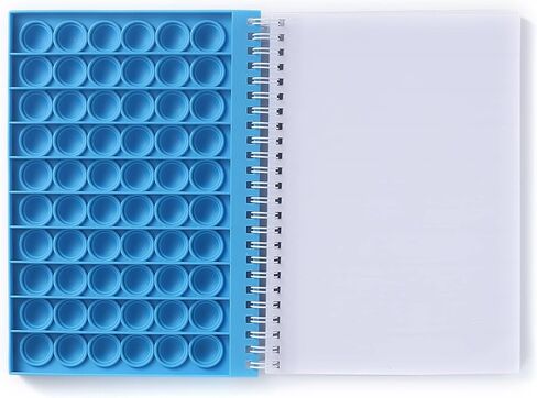 Gecter 8.27"x5.7" Pop Bubble Fidget Sensory Notebook with Scale 50 Sheets Lined Spiral Notebook Fingertip Sensory Toys Boys and Girls Stress Release for School Home College Office (Blue) in Saudi Arabia
