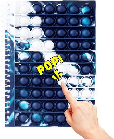 Gecter 8.27"x5.7" Pop Bubble Fidget Sensory Notebook with Scale 50 Sheets Lined Spiral Notebook Fingertip Sensory Toys Boys and Girls Stress Release for School Home College Office (Blue) in Saudi Arabia