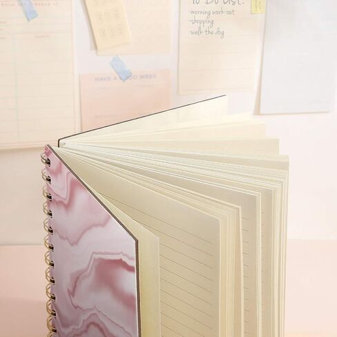 Lined Hardcover Spiral Journal Notebook [ Cute Blooming Floral ] [A5] [100gsm] [Ruled] Premium Thick Paper - Yellow in Saudi Arabia