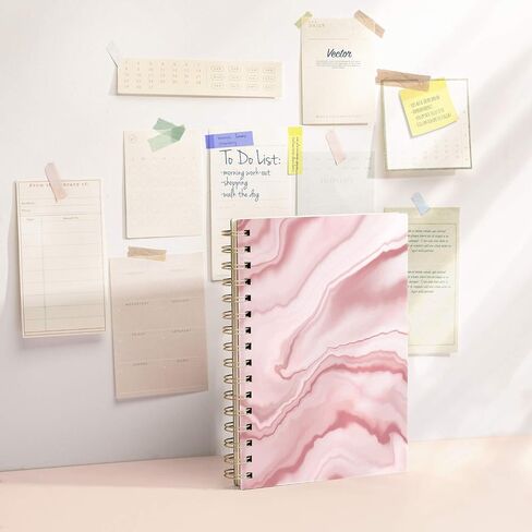 Lined Hardcover Spiral Journal Notebook [ Cute Blooming Floral ] [A5] [100gsm] [Ruled] Premium Thick Paper - Yellow in Saudi Arabia
