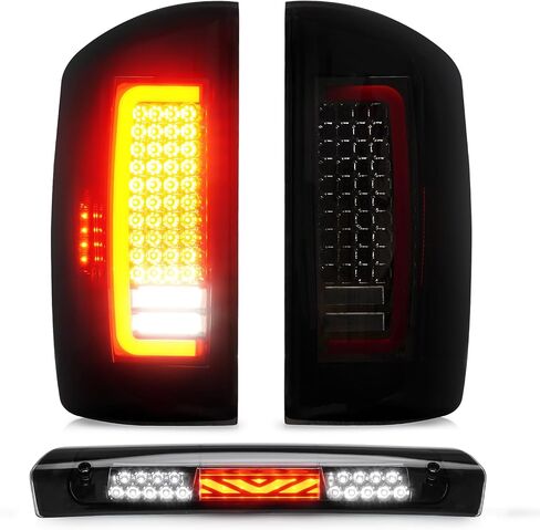 Tail Light + 3rd Third Brake Cargo Lamp for Dodge Ram 1500 2009-2010, 2500 & 3500 2010, Ram 1500 & 2500 & 3500 2011-2018, Ram 1500 Classic 2019, High Mount Stop Light Rear LED Taillight, 55277303AC in Saudi Arabia