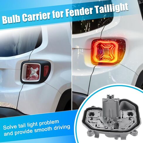 uxcell مجموعة واحدة من مصباح الضوء الخلفي الأيسر الخلفي لمصباح اللوحة الخلفية مع قابس لسيارة Jeep Renegade 2015-2023 رقم 68270892AA/68458457AA 5 دبوس قابس السائق الخلفي حامل المصباح الخلفي in Saudi Arabia