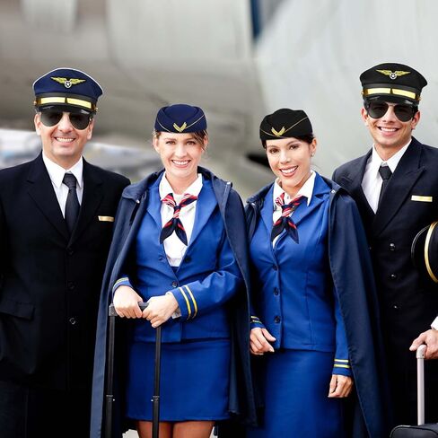 مجموعة أزياء مضيفة الطيار تشمل قبعة الكابتن وقبعة مضيفات الطيران ووشاح النظارات الشمسية لفستان مضيفة الطيار in Kuwait