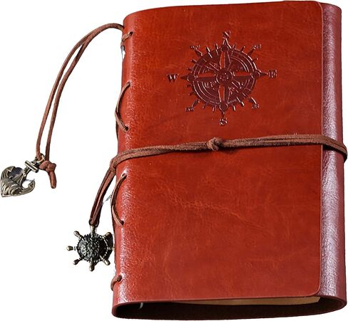 دفتر يوميات السفر من UIRIO - دفتر ملاحظات صغير فارغ قابل لإعادة الملء - مفكرة كتابة مخطط مذكرات بغطاء ناعم للرجال والنساء - حجم غير مُبطن 75 ورقة 150 صفحة (4.1 × 6.9 بوصة) in Kuwait