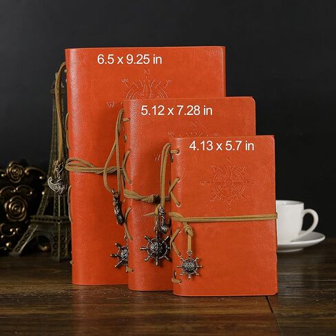 دفتر يوميات السفر من UIRIO - دفتر ملاحظات صغير فارغ قابل لإعادة الملء - مفكرة كتابة مخطط مذكرات بغطاء ناعم للرجال والنساء - حجم غير مُبطن 75 ورقة 150 صفحة (4.1 × 6.9 بوصة) in Kuwait