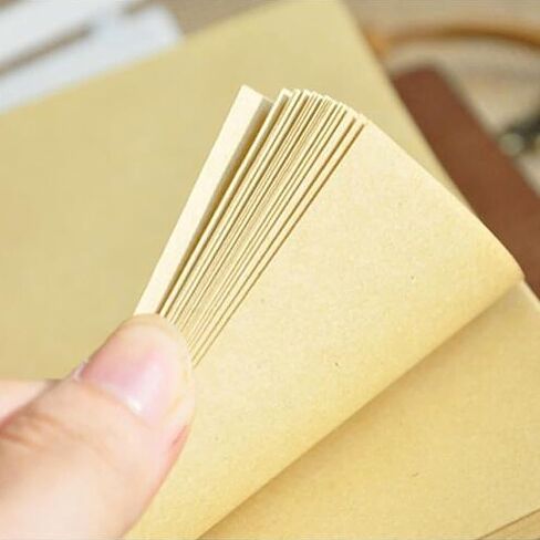 دفتر يوميات السفر من UIRIO - دفتر ملاحظات صغير فارغ قابل لإعادة الملء - مفكرة كتابة مخطط مذكرات بغطاء ناعم للرجال والنساء - حجم غير مُبطن 75 ورقة 150 صفحة (4.1 × 6.9 بوصة) in Kuwait