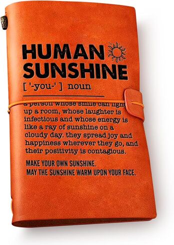 Human Sunshine Definition Leather Journal Notebook Thank You Gifts for Friends Coworkers Teacher - Appreciation Gift Engraved Leather Travel Journal Embossed Writing Journal in Saudi Arabia