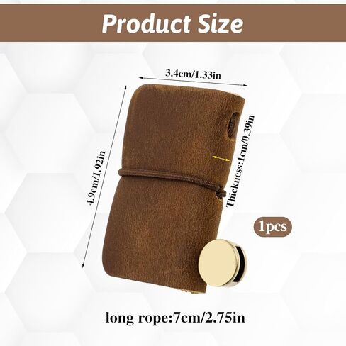 Miniature Notebook, Mini Journal Notebook Tiny Notebooks, Handmade Tiny Leather Travels Notebook, Handmade Leather Cover with Book Insert, Portable Travel Sized Journal, 1.93 x 1.34 Inch, Brown in Saudi Arabia