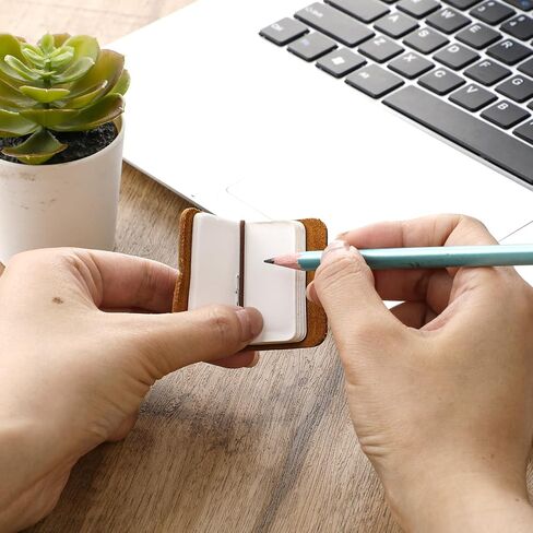Miniature Notebook, Mini Journal Notebook Tiny Notebooks, Handmade Tiny Leather Travels Notebook, Handmade Leather Cover with Book Insert, Portable Travel Sized Journal, 1.93 x 1.34 Inch, Brown in Saudi Arabia