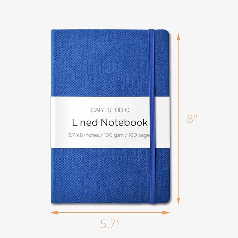 A5 Hardcover Lined Journal Notebook (Black), 100 GSM Premium Thick Paper 160 Pages, Medium 5.7 x 8 inches Classic Ruled Notebooks in Saudi Arabia