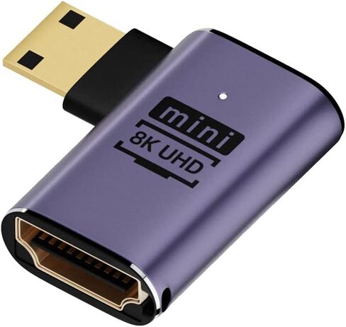 cablecc Down Angled Micro HDMI Male to HDMI 2.1 Female UHD Extension Gold Converter Adapter Support 8K 60hz HDTV in Saudi Arabia