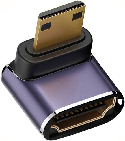 cablecc Down Angled Micro HDMI Male to HDMI 2.1 Female UHD Extension Gold Converter Adapter Support 8K 60hz HDTV in Saudi Arabia