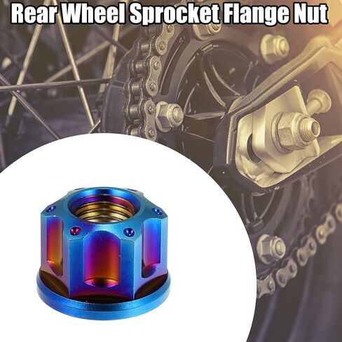 X AUTOHAUX 6pcs Titanium Alloy M10 Pitch 1.25mm Flange Bolt Nut for Bicycle Motorcycle Rear Wheel Axle Sprocket Car Modification Accessories Blue in Saudi Arabia