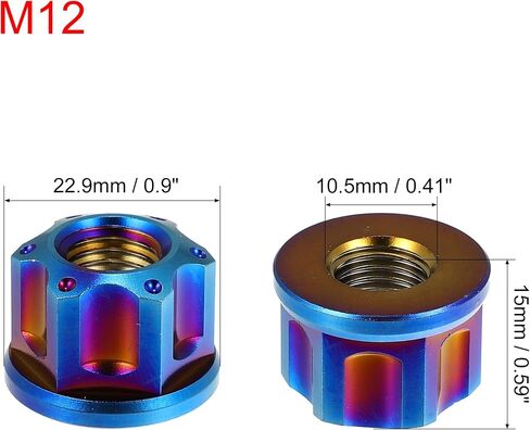 X AUTOHAUX 6pcs Titanium Alloy M10 Pitch 1.25mm Flange Bolt Nut for Bicycle Motorcycle Rear Wheel Axle Sprocket Car Modification Accessories Blue in Saudi Arabia
