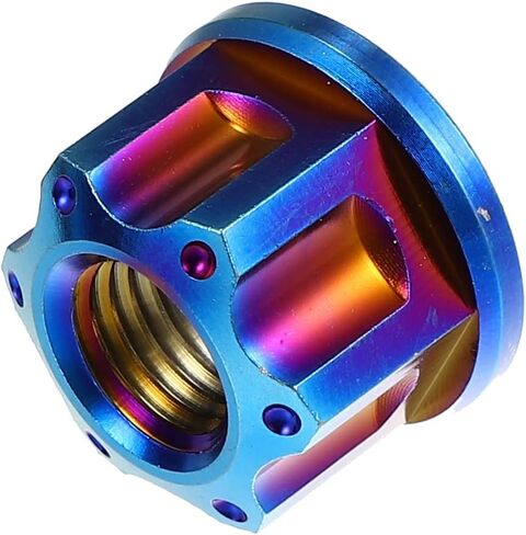 X AUTOHAUX 6pcs Titanium Alloy M10 Pitch 1.25mm Flange Bolt Nut for Bicycle Motorcycle Rear Wheel Axle Sprocket Car Modification Accessories Blue in Saudi Arabia
