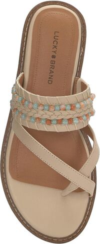 Lucky Brand Women's KAYKEY Flat Sandal, Stucco, 8.5 in Saudi Arabia