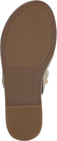 Lucky Brand Women's KAYKEY Flat Sandal, Stucco, 8.5 in Saudi Arabia