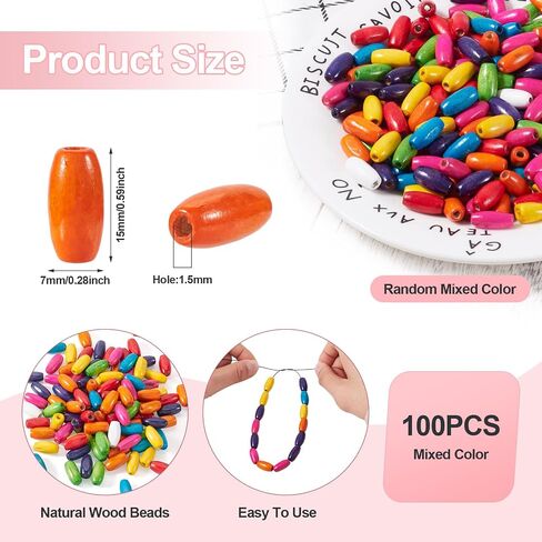 Craftdady 200Pcs Natural Flat Round Wood Spacer Beads 6x3mm Mixed Colors Wooden Loose Beads for Jewelry Making Hole: 2mm in Saudi Arabia
