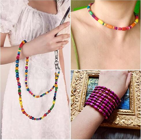 Craftdady 200Pcs Natural Flat Round Wood Spacer Beads 6x3mm Mixed Colors Wooden Loose Beads for Jewelry Making Hole: 2mm in Saudi Arabia