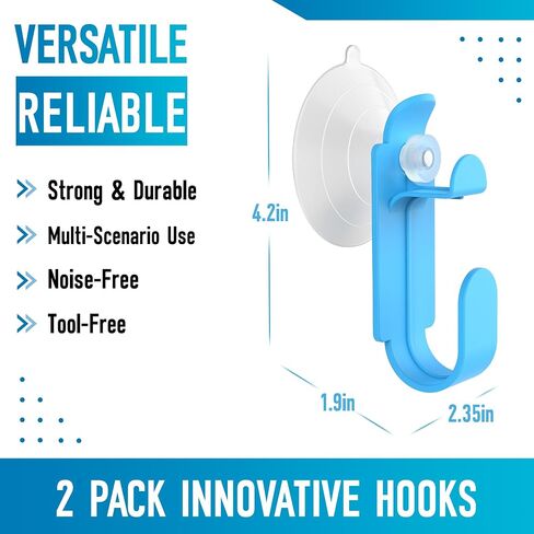 2 Pack Hose Holders Noise-Free Hose Hangers Versatile Tubing Holder Avoid Chaos Hooks with Suction Cups and Adhesive Strips, Ideal for Tubes and Straps in Saudi Arabia