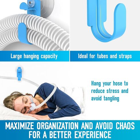 2 Pack Hose Holders Noise-Free Hose Hangers Versatile Tubing Holder Avoid Chaos Hooks with Suction Cups and Adhesive Strips, Ideal for Tubes and Straps in Saudi Arabia
