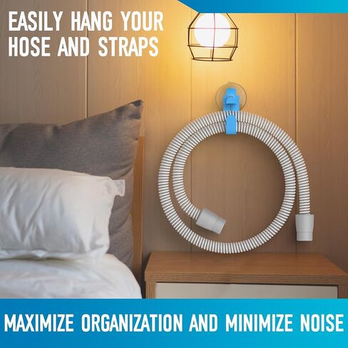 2 Pack Hose Holders Noise-Free Hose Hangers Versatile Tubing Holder Avoid Chaos Hooks with Suction Cups and Adhesive Strips, Ideal for Tubes and Straps in Saudi Arabia