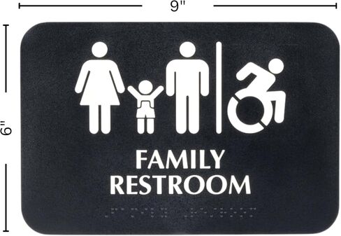 ADA Handicap Men's Restroom Sign with Braille Sign w/Adhesive Back - Durable and Wipe Clean Plastic Sign - 9"X6" - Blue and White - Business Restaurant Signage for Bathroom - ADA Compliant in Saudi Arabia