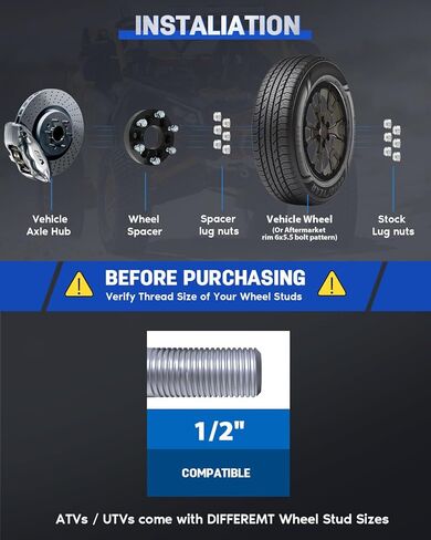 ECCPP 4 قطع من محولات العجلات 6x4.5 إلى 6x5.5 العروة المركزية 1.25 بوصة 6 العروة 1/2 بوصة 73.1 ملم (عجلات 6x5.5 فقط) متوافقة مع داكوتا 1991-2004 | للفايبر 1992-2006 2008-2010 2015 -2017 in Saudi Arabia