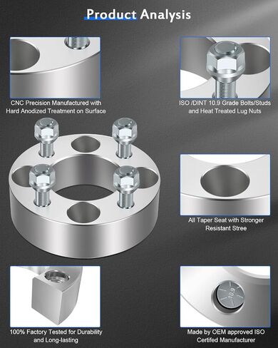 فواصل عجلات ECCPP 2X 2 بوصة 4x4 4x101.6 مم إلى 4x101.6 مم 4 عروة مع مسامير 1/2 بوصة 68.5 مم تناسب سيارة نادي EZ GO EZGO لعربة الجولف SmartPartsCo in Saudi Arabia