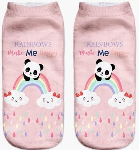6 Pack Women Girls Novelty Ankle Socks 3D Print Funny Crazy Cute Sloth Galaxy Llama Low Cut No Show Socks Gift in Saudi Arabia
