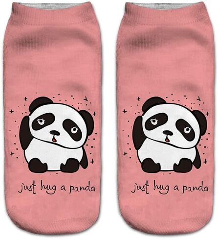 6 Pack Women Girls Novelty Ankle Socks 3D Print Funny Crazy Cute Sloth Galaxy Llama Low Cut No Show Socks Gift in Saudi Arabia