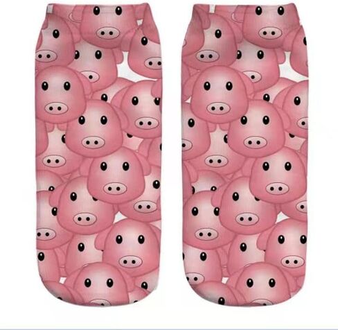6 Pack Women Girls Novelty Ankle Socks 3D Print Funny Crazy Cute Sloth Galaxy Llama Low Cut No Show Socks Gift in Saudi Arabia